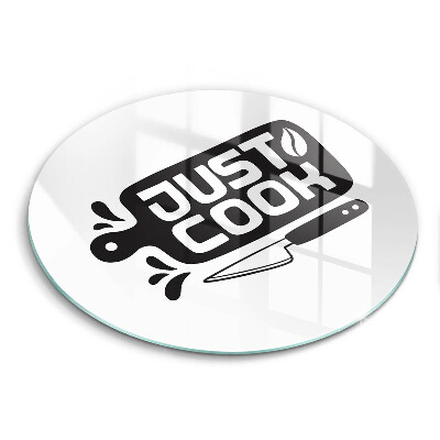 Skärbräda glas unik Köksinskription Bara laga mat