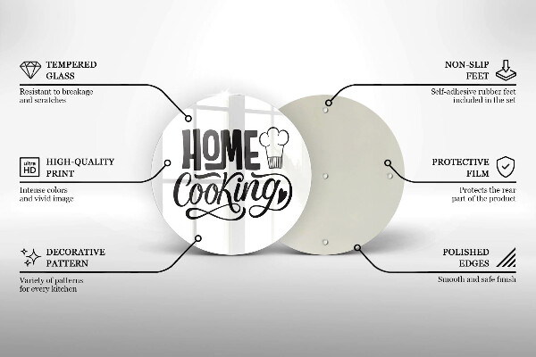 Skärbräda glas unik Inskriptionen Husmanskost
