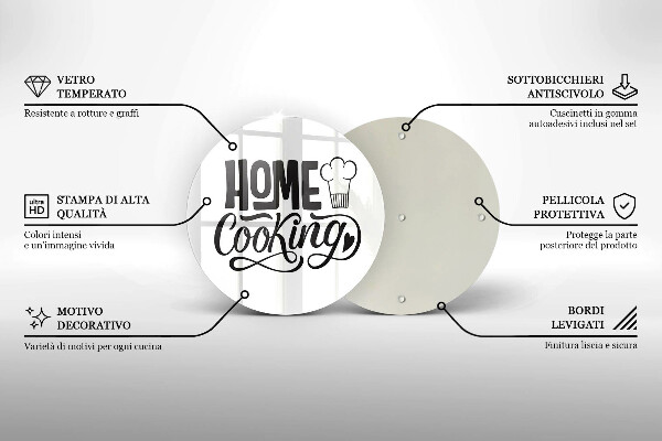 Skärbräda glas unik Inskriptionen Husmanskost