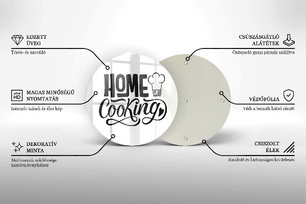 Skärbräda glas unik Inskriptionen Husmanskost