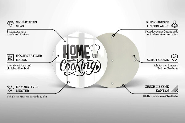 Skärbräda glas unik Inskriptionen Husmanskost