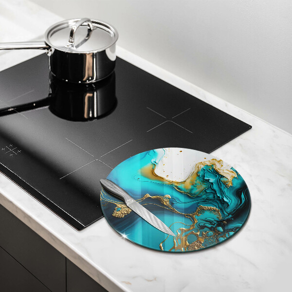 Skärbräda glas unik Turkos abstraktion