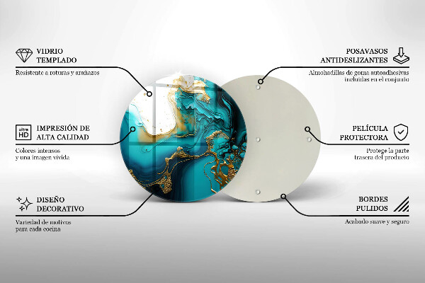 Skärbräda glas unik Turkos abstraktion