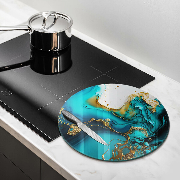 Skärbräda glas unik Turkos abstraktion