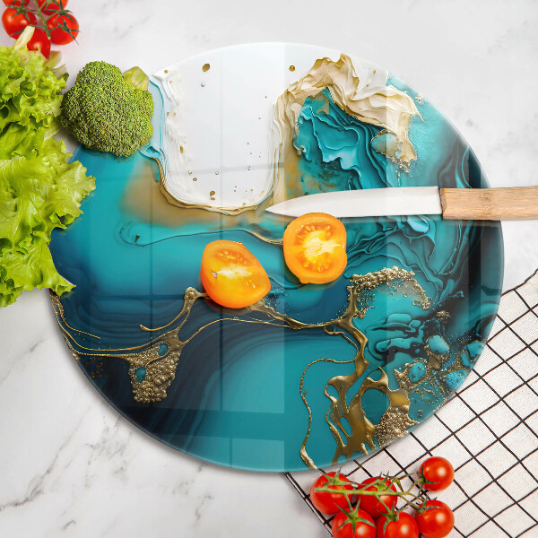 Skärbräda glas unik Turkos abstraktion