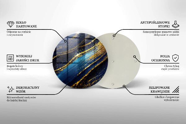 Skärbräda glas unik Marinblå abstraktion