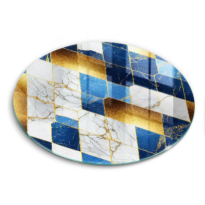 Skärbräda glas unik Gyllene marmor romber