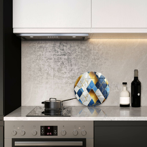 Skärbräda glas unik Gyllene marmor romber