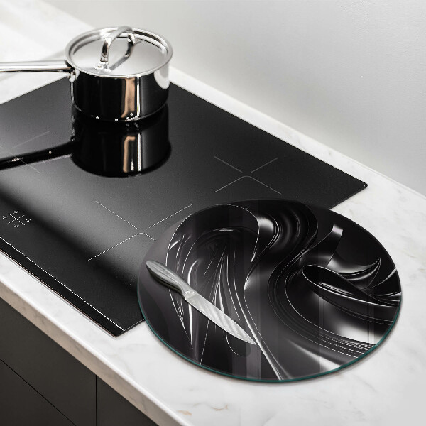 Skärbräda glas unik Abstrakt svart massa