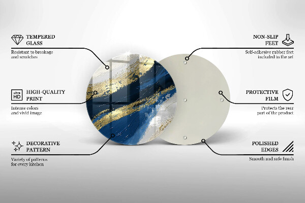 Skärbräda glas unik Textur med guld