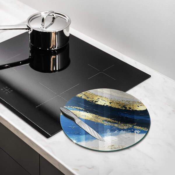 Skärbräda glas unik Textur med guld