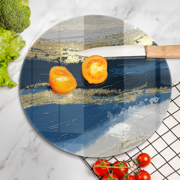 Skärbräda glas unik Textur med guld