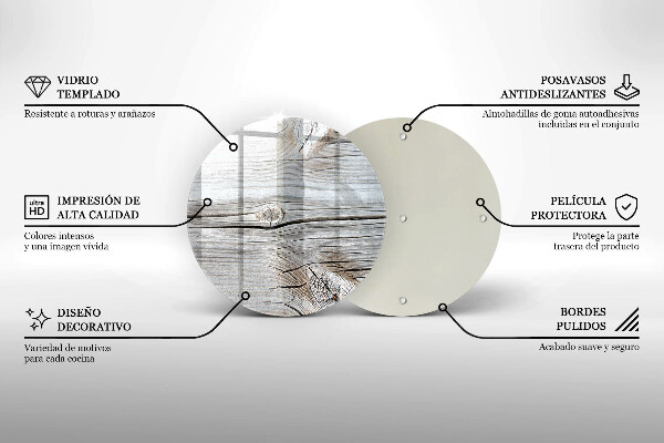 Skärbräda glas unik Ljus trästruktur