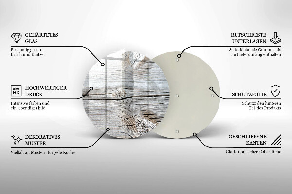 Skärbräda glas unik Ljus trästruktur