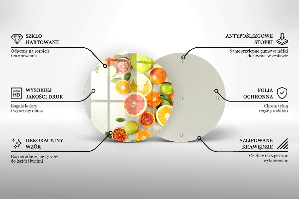 Skärbräda glas unik Citrusfrukter