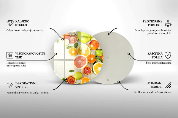 Skärbräda glas unik Citrusfrukter