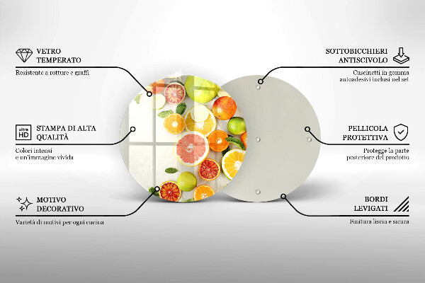 Skärbräda glas unik Citrusfrukter