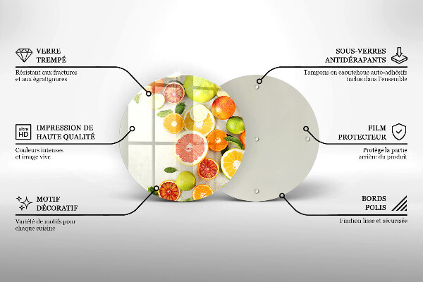 Skärbräda glas unik Citrusfrukter