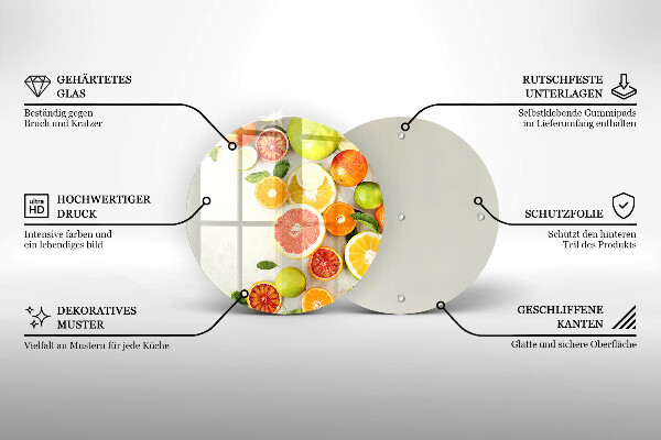 Skärbräda glas unik Citrusfrukter