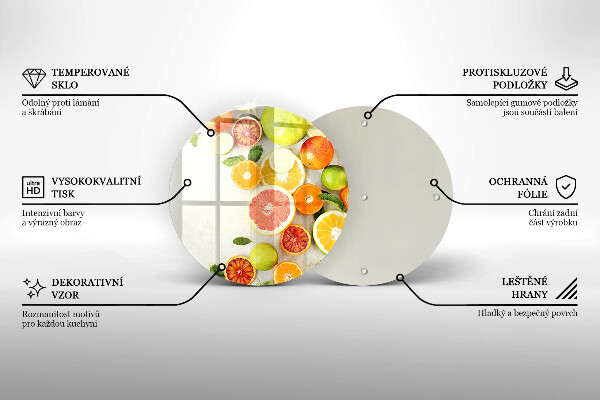 Skärbräda glas unik Citrusfrukter