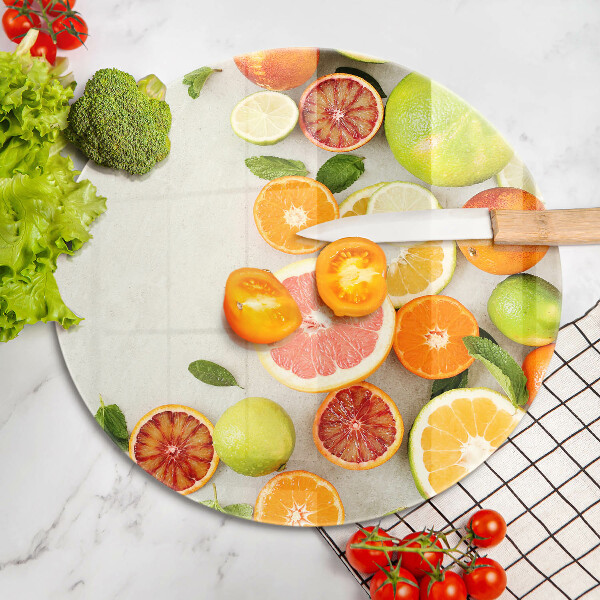 Skärbräda glas unik Citrusfrukter