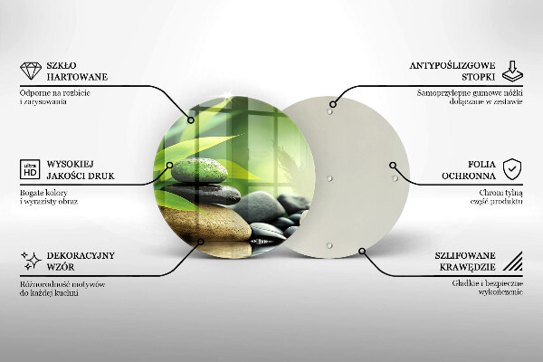 Skärbräda glas unik Zen bambu stenar