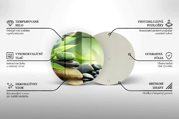 Skärbräda glas unik Zen bambu stenar