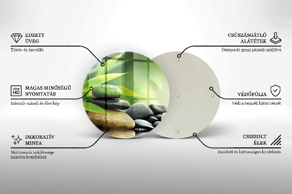 Skärbräda glas unik Zen bambu stenar