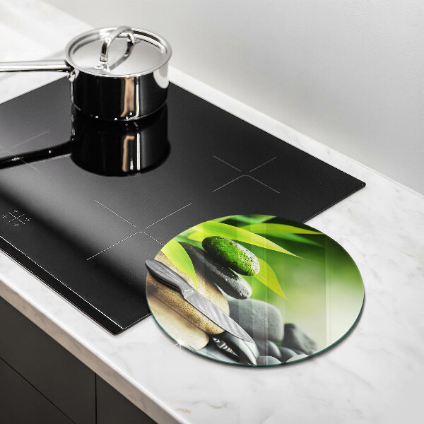 Skärbräda glas unik Zen bambu stenar