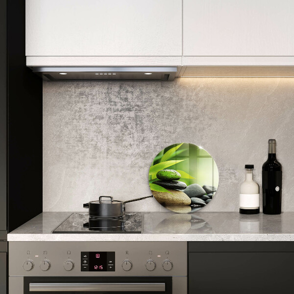 Skärbräda glas unik Zen bambu stenar