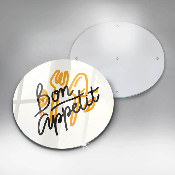 Skärbräda glas unik Bon Appetit inskription