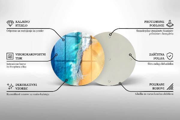 Skärbräda glas unik Strand och hav