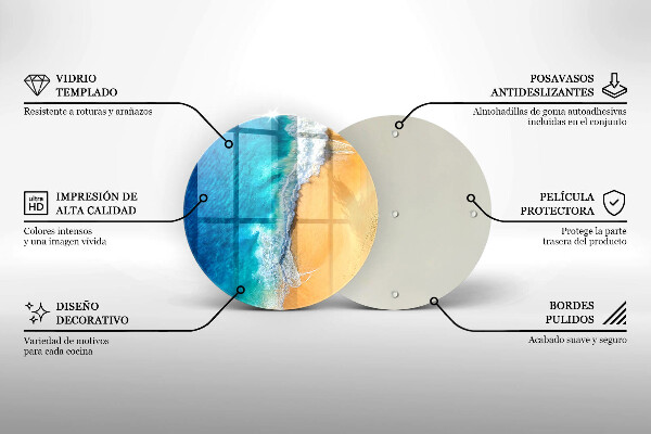 Skärbräda glas unik Strand och hav