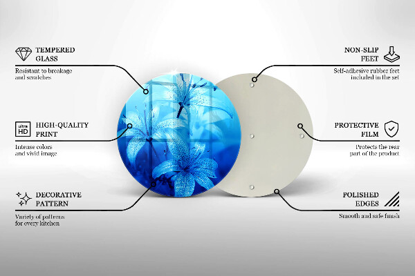 Skärbräda glas unik Blå blommor