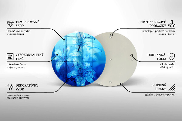 Skärbräda glas unik Blå blommor