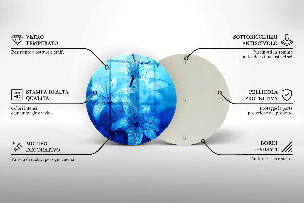 Skärbräda glas unik Blå blommor