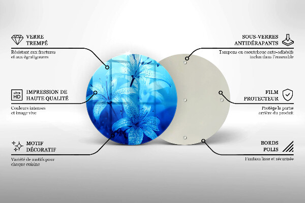 Skärbräda glas unik Blå blommor