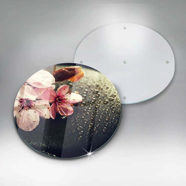 Skärbräda glas unik Blommor zen stenar