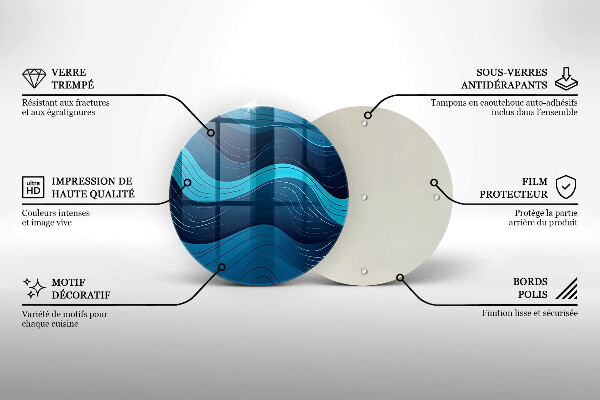 Skärbräda glas unik Abstrakta vågor