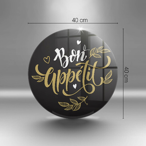 Skärbräda glas unik Bon Appetit inskription