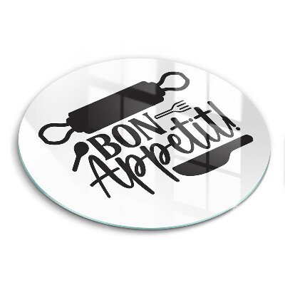 Skärbräda glas unik Bon Appetit inskription