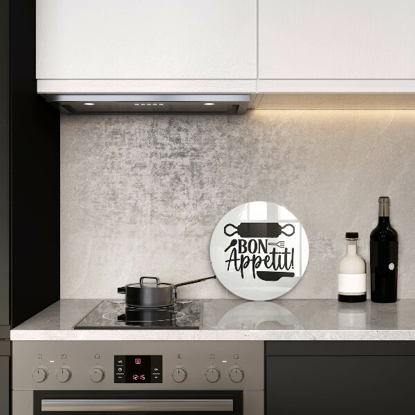 Skärbräda glas unik Bon Appetit inskription
