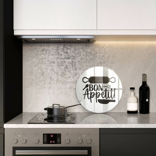 Skärbräda glas unik Bon Appetit inskription