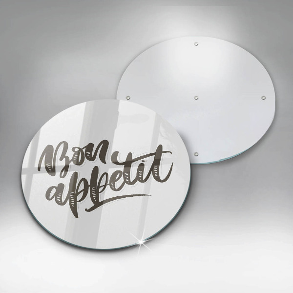 Skärbräda glas unik Bon Appetit inskription