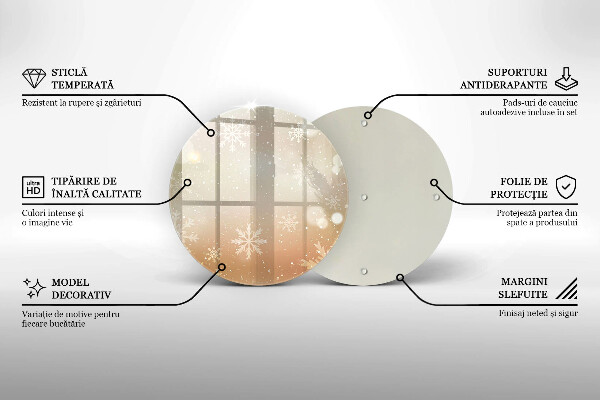 Skärbräda glas unik Snöflingor