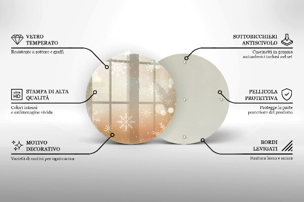 Skärbräda glas unik Snöflingor