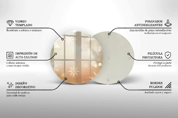 Skärbräda glas unik Snöflingor