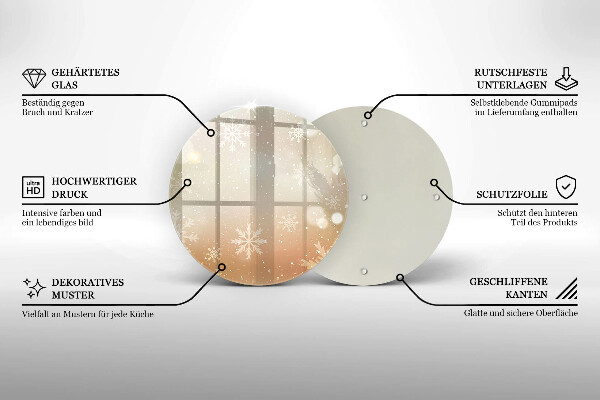 Skärbräda glas unik Snöflingor