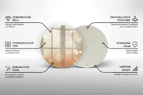 Skärbräda glas unik Snöflingor