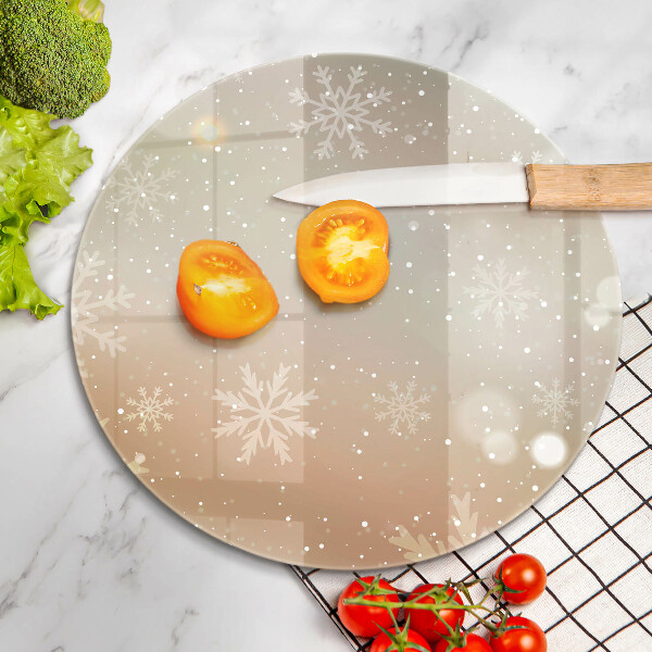 Skärbräda glas unik Snöflingor